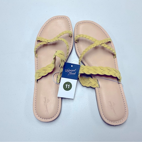 Universal Thread Shoes - Universal Thread Hilda Braided Strappy Footbed Sandals Yellow